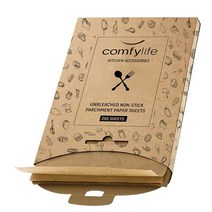 Comfylife 유산지 시트 200장 - 컬 없음 찢어짐 없음 화상 방지 베이킹 페이퍼 (40.6 x 30.5cm(16 x 12인치)) - 베이킹용 미리 재단된 유산지 - 화