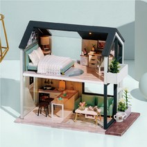 miniyo 북유럽디자인 민트 그린 핑크 DIY 미니어처하우스 만들기 준비도구증정 한글설명서, ①그린민트