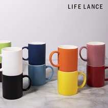 라이프란스 베이직 투톤 무지 무광 도자기 북유럽 머그컵 360ml, 오렌지, 1개
