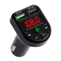 최신 블루투스 무선 자동차 키트 핸즈프리 lcd fm 송신기 듀얼 usb 자동차 충전기, 없음