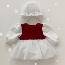 크리스마스 아기옷 백일 6개월 돌 여자 아기 원피스슈트
