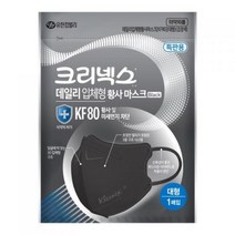 크리넥스 마스크 KF80마스크 황사 미세먼지 대형 블랙, 40매입, 1매