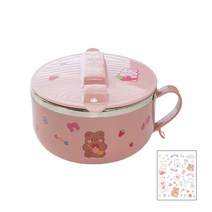 NICEFurniture Soup Bowls with Handle Soup Crocks Instant Noodle Bowl with Lid Oven Safe Stainless St, 3