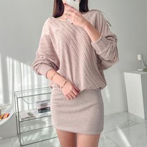 신세계TV쇼핑 [옷자락] 여자 투피스같은 루즈핏 보트넥 슬림 미니원피스