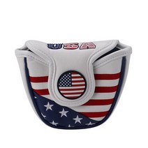 하이스타 HISTAR 골프 Square Putter Head Cover Magnetic Mallet Putter Cover with USA Stars Stripes for Scot