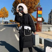 롱 패딩 겨울 카라 파카 싱글 자켓