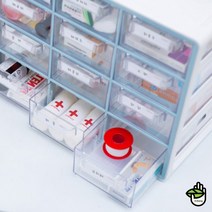 사무실 책상 꾸미기 위 서랍장 약국 병원 수납 정리 함, 민트