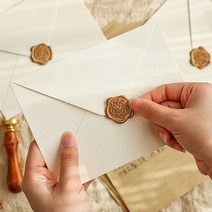 실링왁스 인장 청첩장 초대장 결혼 답례품 스티커_ 94590EA, 6실링스티커-레드로즈