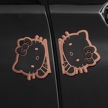 차량용 공기청정기 방향제 헬로 키티 자동차 충돌 방지 막대 실리콘 스티커 스크래치 스트립, 01 Black