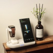 머레이 3in1무선충전기 F5 애플워치 갤럭시워치5 무선이어폰 동시충전, 삼성기기_네이비