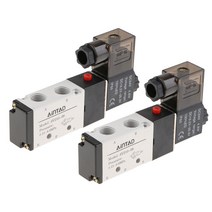 Royalways 2PCS 1/4 인치 BSPT 5 웨이 2 위치 공압 전기 솔레노이드 밸브 4v210-08 DC 24V, 1개