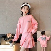 키즈목마 봄여름 여아 후드티 치마세트 주니어 테니스복 상하복