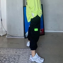 애플망고샵 형광 라벨 카고 조거팬츠 (~77SIZE)봄신상 데일리팬츠