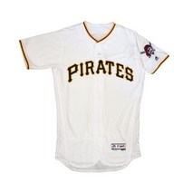 필드 플렉스 베이스 저지에서 진짜 남성 MLB 피츠버그 파이어리츠 홈 화이트
