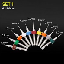 전동드릴비트 육각드릴비트 10pcs 미니 PCB 드릴 비트 세트 0.1-1mm 카바 이드 마이크로 인쇄 회로 기판 CN, 01 0.1-1mm