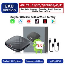 카링킷 Won-Carlinkit 4 무선 카플레이 미니 Ai 박스 안드로이드 오토 아우디 벤츠 마쓰다 토요타 넷, 05 TBOX-4G64G-EUR