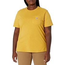 Carhartt 칼하트 여성 루즈 핏 헤비웨이트 반팔 포켓 티셔츠 디종 헤더 XL