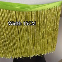 비딩 테이프 셀프 웨딩 드레스 댄스복 부자재 10-15cm 30colors 그레이 블루 퍼플 튜브 술 액세서리 레이스 트림 과 이브닝 페르시 장식 rs3052, 길이 90cm, 겨자색 15cm