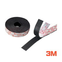 3M 듀얼락 초강력 벨크로 탈부착 찍찍이 양면 테이프 전동휠 DIY 멀티탭 서랍 고정, SJ3550 (250방 - 폭 25mm 블랙), 75cm