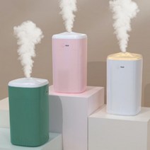 [1+1] 세척이 간편해 안전한 무드등 무소음 무선 초음파 미니 가습기, 화이트+핑크