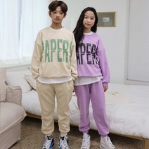 두둥실] 주니어 아동복 봄맞이 봄신상 화사한 2가지 색감 빅 레터링 포인트 남아여아 상하SET