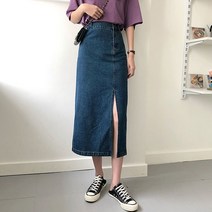 DFMEI.멜빵 스커트--Suspenders skirt.빈티지 언발 트임 데님 멜빵 스커트 오버사이즈 미디 원피스