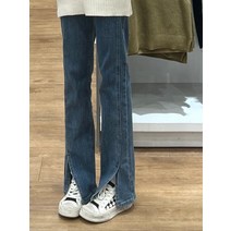 여성 여름 디자인 감각 작은 허리 직선 바지