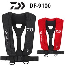 다이와 DF-9100 자동 팽창식 라이프 자켓 수분감지식 구명복 구명조끼, 레드, 프리사이즈