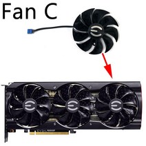 gtx980ti88MM PLD09220S12H 4PIN RTX 3070 GPU 팬 EVGA GeForce TI 비디오 카드 냉각, 03 Fan C