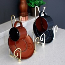 심플 철제 컵 거치대 2color 커피잔 이젤 골드 컵걸이 찻잔 소서 거치대 받침대