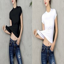 세미 크롭 반팔 하프 넥 반목 단가라 무지 티 블랙 검정 화이트 심플 모던한 베이직한 데일리 코디 스타일링 룩 예쁜 10대 20대 키작녀 여자 봄 여름 얇은 스판 이너 티셔츠 여성