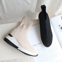 런슈즈 키높이 삭스 스니커즈 니트 스판 하이탑 운동화 6cm