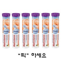 독일 직배송 미볼리스 멀티비타민 발포비타민 20정 6개세트 Mivolis Multivitamin Brausetabletten 6set, 1개, 82g