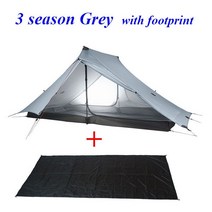백패킹텐트 미니멀 쉘터 초경량 비박 텐트 3F Lanshan 2 Pro Just 915 Grams 2면 20D Silnylon 경량 인 No-See-Um 3 및 4 시즌 배낭 여행, [03] 3 season Grey and FP