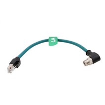 HangTon Cognex 산업용 카메라 센서용 직각 M12 이더넷 8핀 X-코드 RJ45 케이블 직각 90도 커넥터 CAT-7e (5m), 30cm