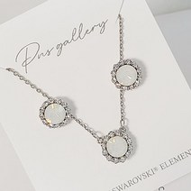 피엔에스갤러리 크리스탈데이지 실버 탄생석 귀걸이 목걸이 세트 EN026