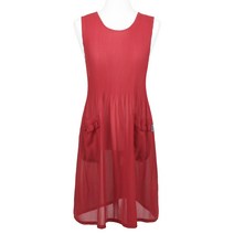 젤로조아 까실이 베이직 원피스 앞치마 여성 주방 식당 쉬폰 홀서빙 업소용, 레드