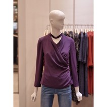 올리비아 하슬러 초커 넥 셔링 블라우스 OH8FBL205.VI