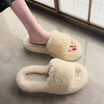 따뜻한 인조 퍼 거실용 사무실용겨울 방한 털 슬리퍼