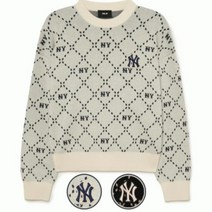 [엔터식스]MLB MLB 여성 다이아 모노그램 크롭 스웨터 3FKPM01343FKPM0134