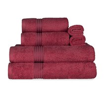 SUPERIOR 럭셔리 면 목욕 타월 세트 - 6피스 타월 세트 프리미엄 이집트 면 타월 블랙, 3PC Set, Canary