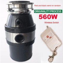 영업용분쇄기 음식물 쓰레기 처리기 370W/560w 잔반 하수도 분쇄기 그라인더 주방 싱크대, 01 560 Wireless switch