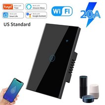 와이파이보일러 조절기 난방 절약 스마트 어플 무선 온수기 용 스위치 투아이 와이파이 보일러 터치 앱 원격 제어 타이머 알렉사 에코 구글 홈으로 작동 20A, [04] Black US standard, 04 Black US standard, 04 Black US standard