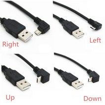 상하 좌우 90도 마이크로 USB 남성 데이터 충전 커넥터 케이블 0.5m 1m 휴대 전화 태블릿, [05] 3m, [03] Left