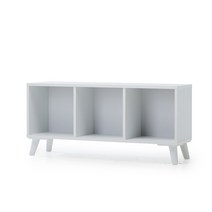 데코라인 블록 3칸 책장 1단 3단 책꽂이 선반 진열 수납장, 가로형, 화이트