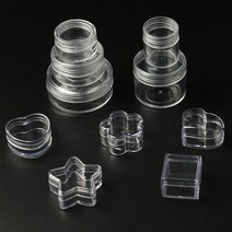 서랍장 아일랜드 유리쇼케이스 미닫이수납장 우드쇼케이스 4pcs 플라스틱 보석 심장 별 모양 상자 투명 저장 컨테이너 귀걸이 구슬 diy 보석 액세서리에 대 한 휴대용 케이스, 3.3x3.9cm, 4개