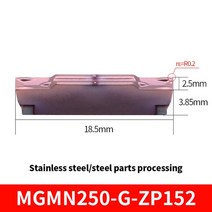 MZG 200 10pcs 알루미늄 스테인레스 스틸 하드 합금 페이스 용 CNC 홈 가공 커팅 인서트, 10 MGMN250-G-ZP152