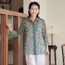 T56801 보석핀턱 와플엠보 블라우스중년여성의류