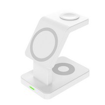 3in1 Qi 무선 충전기 스탠드 아이폰, 화이트 B, 1개