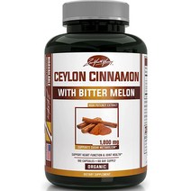 비터 멜론이 포함된 ZYY 유기농 실론 계피 보조제 | 1830 mg 최대 강도 180 캡슐, 1개